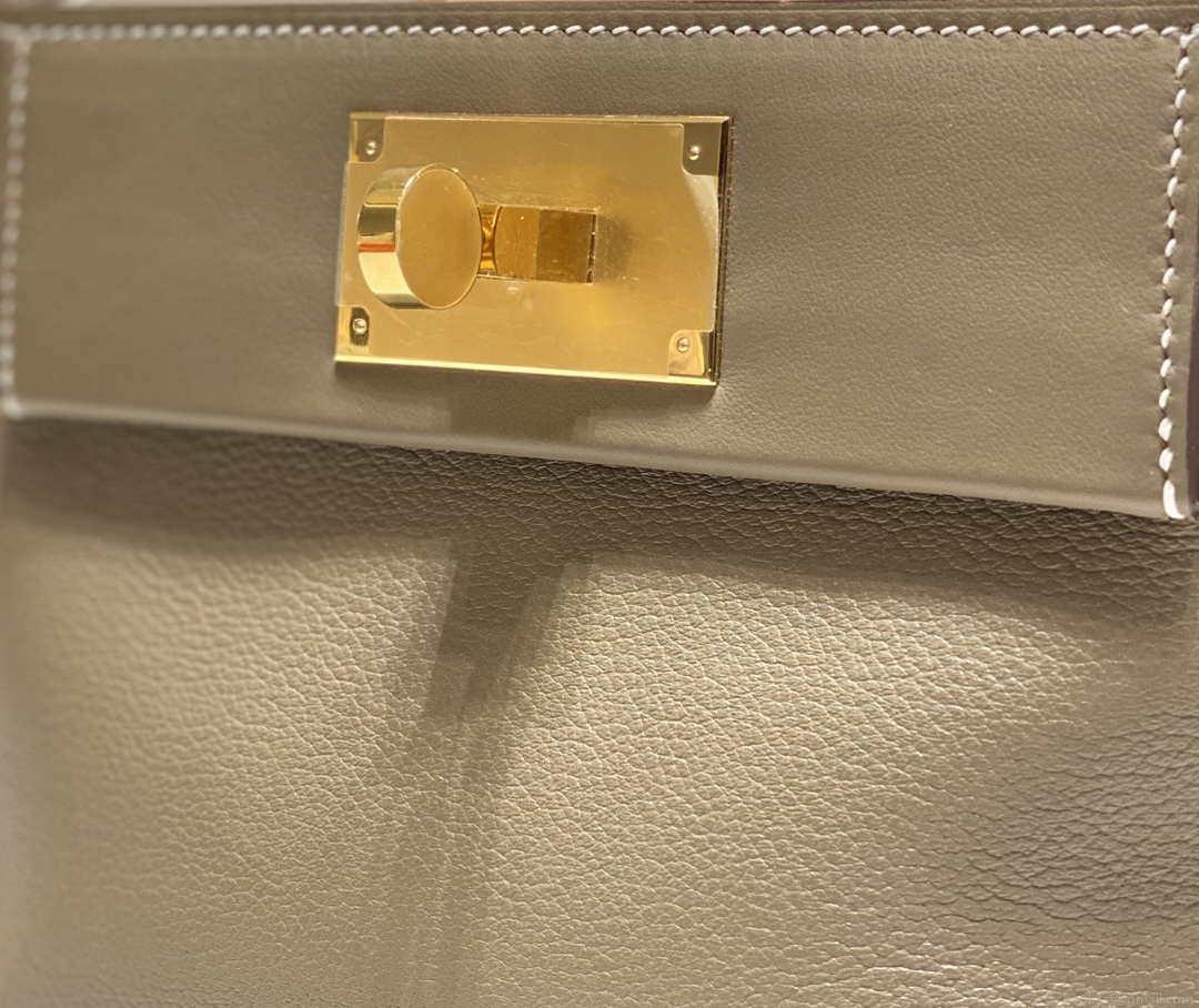Hermes Mini Kelly 2424 Leather 21cm H230265 Elephant gray