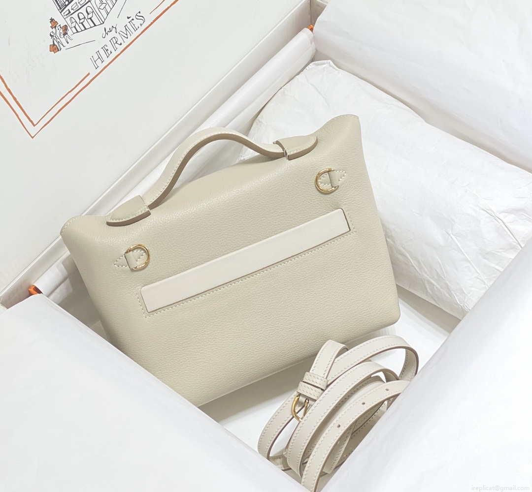 Hermes Mini Kelly 2424 Leather 21cm H230264 White