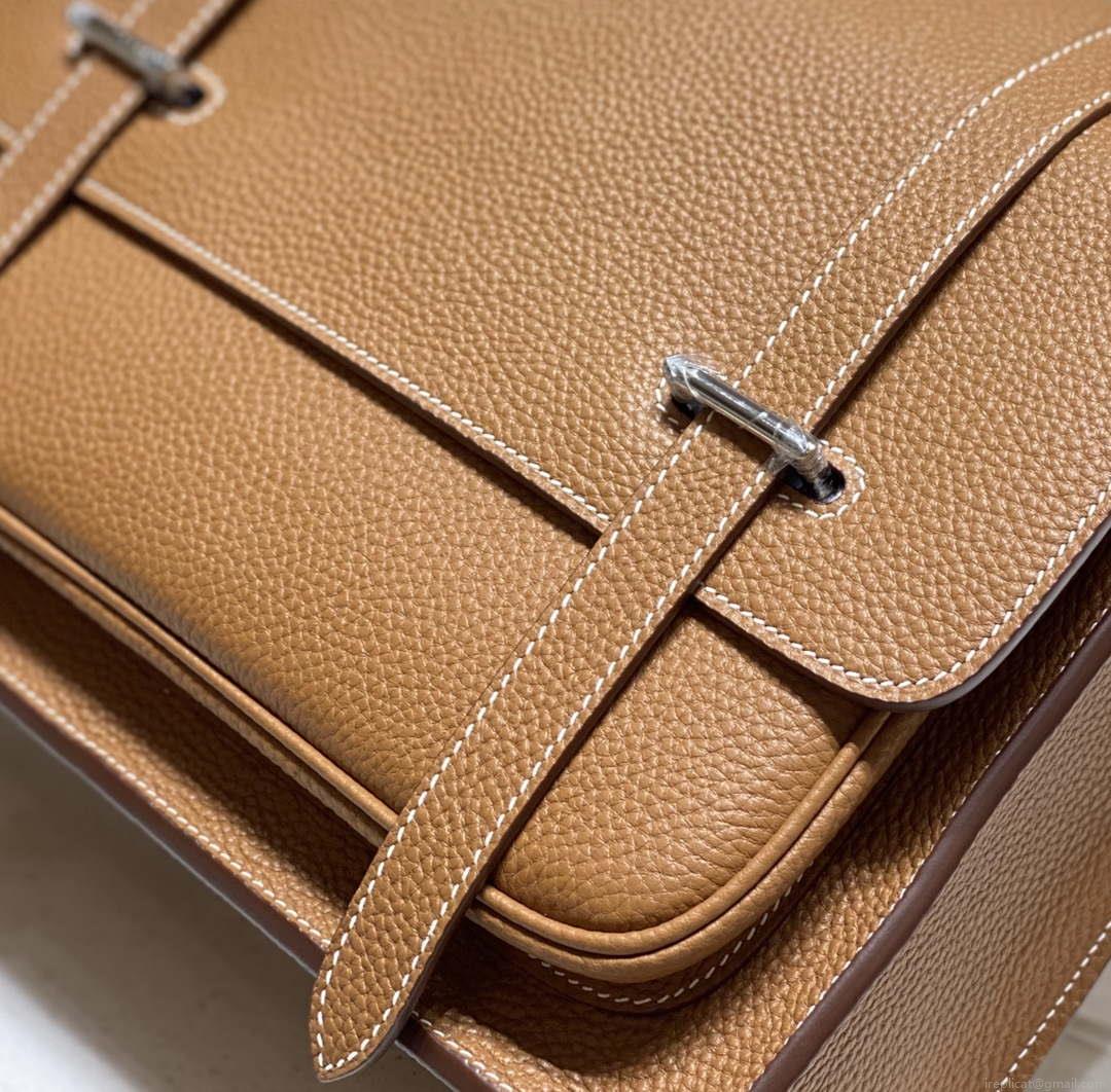Hermes H074774CK37 Steve light messenger bag Brown