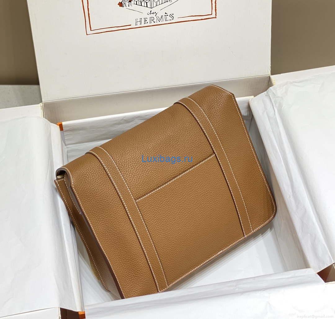 Hermes H074774CK37 Steve light messenger bag 34cm Brown