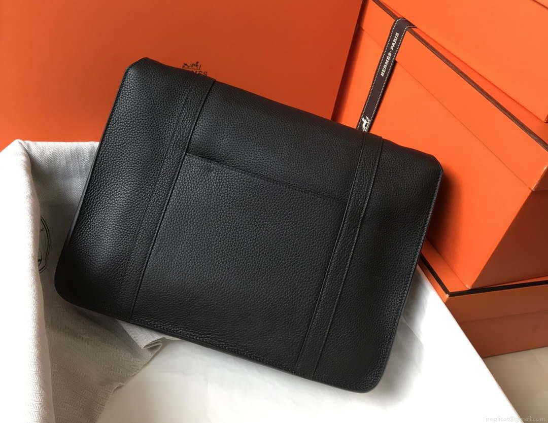 Hermes H074774CK37 Steve light messenger bag 34cm Black