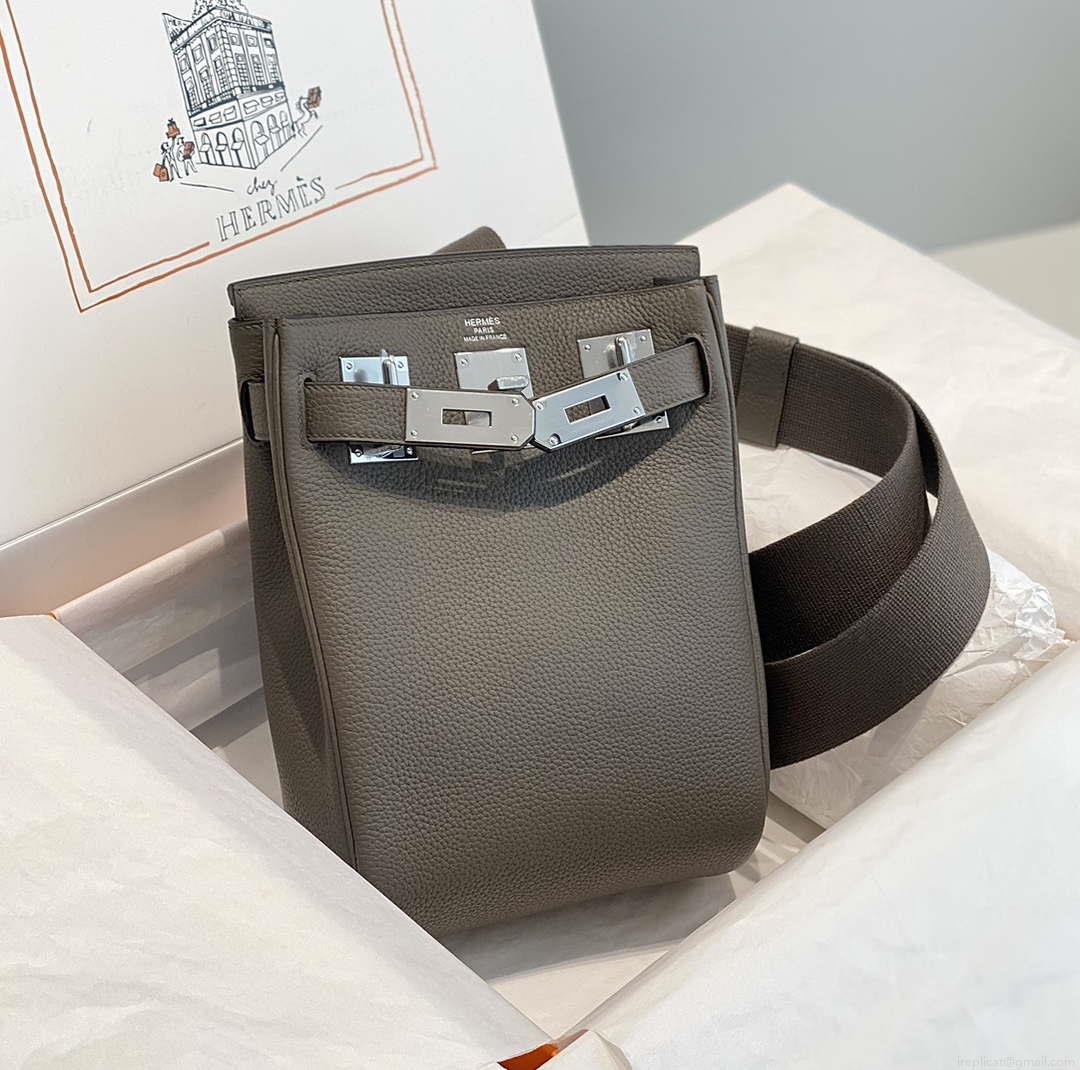Hermes H083591CK89 Hac a Dos GM backpack Pewter gray
