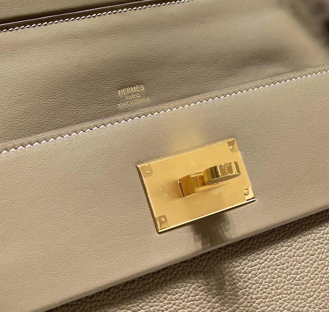 Hermes Kelly 2424 Leather 29cm H230267 Elephant gray Shoulder bag