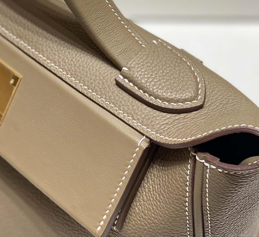 Hermes Kelly 2424 Leather 29cm H230267 Elephant gray Shoulder bag