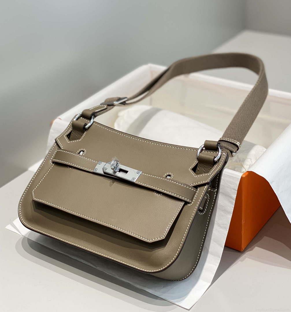 Hermes 316413 Jyspiere Leather Hermes bags Elephant gray H900913