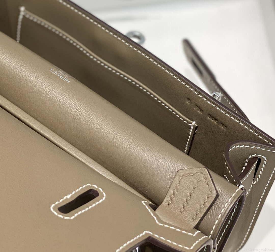 Hermes 316413 Jyspiere Leather Hermes bags Elephant gray H900913