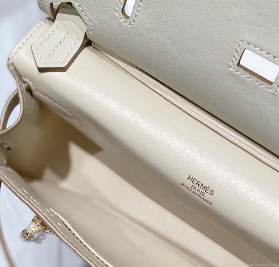 Hermes 316413 Jyspiere Leather Hermes bags White H900918