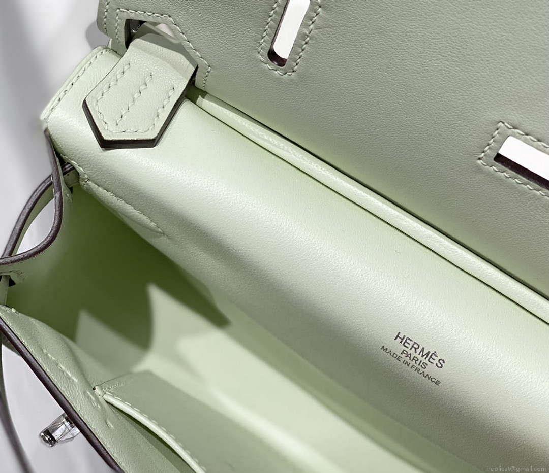Hermes 316413 Jyspiere Leather Hermes bags Light Green H900919