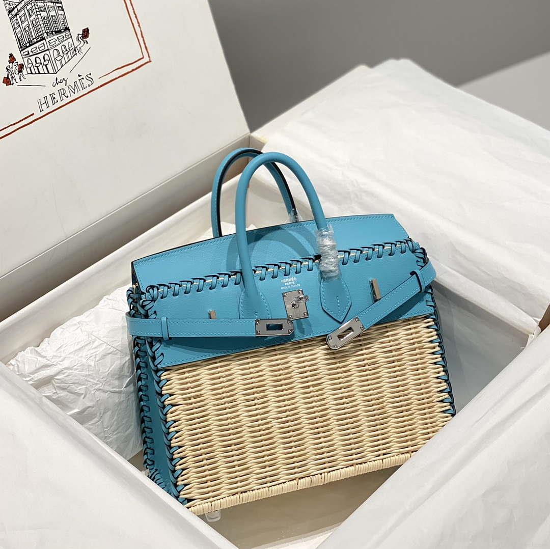 Hermes Picnic Sellier Birkin 25 Barenia Palladium Hardware H21801