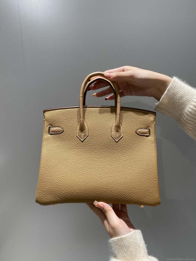 Hermes Birkin Tote Bag Togo Leather With High Gloss Nile Crocodile Emerald H28816