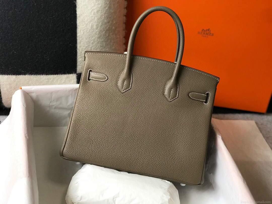 Hermes Birkin Designer Tote Bag Togo Leather 28333 Elephant Grey