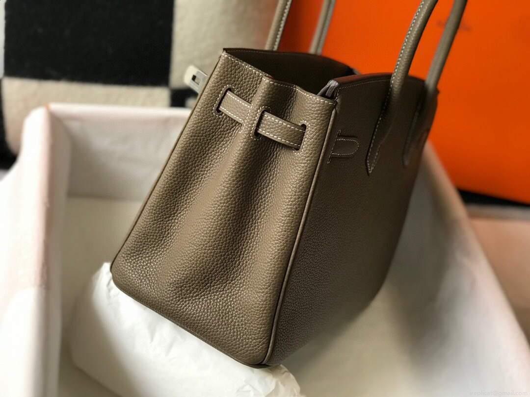 Hermes Birkin Designer Tote Bag Togo Leather 28333 Elephant Grey