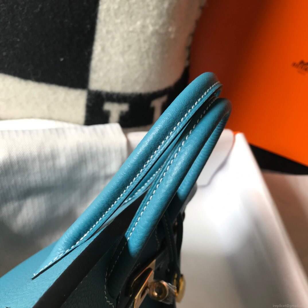 Hermes Birkin Designer Tote Bag Togo Leather 28336 Blue