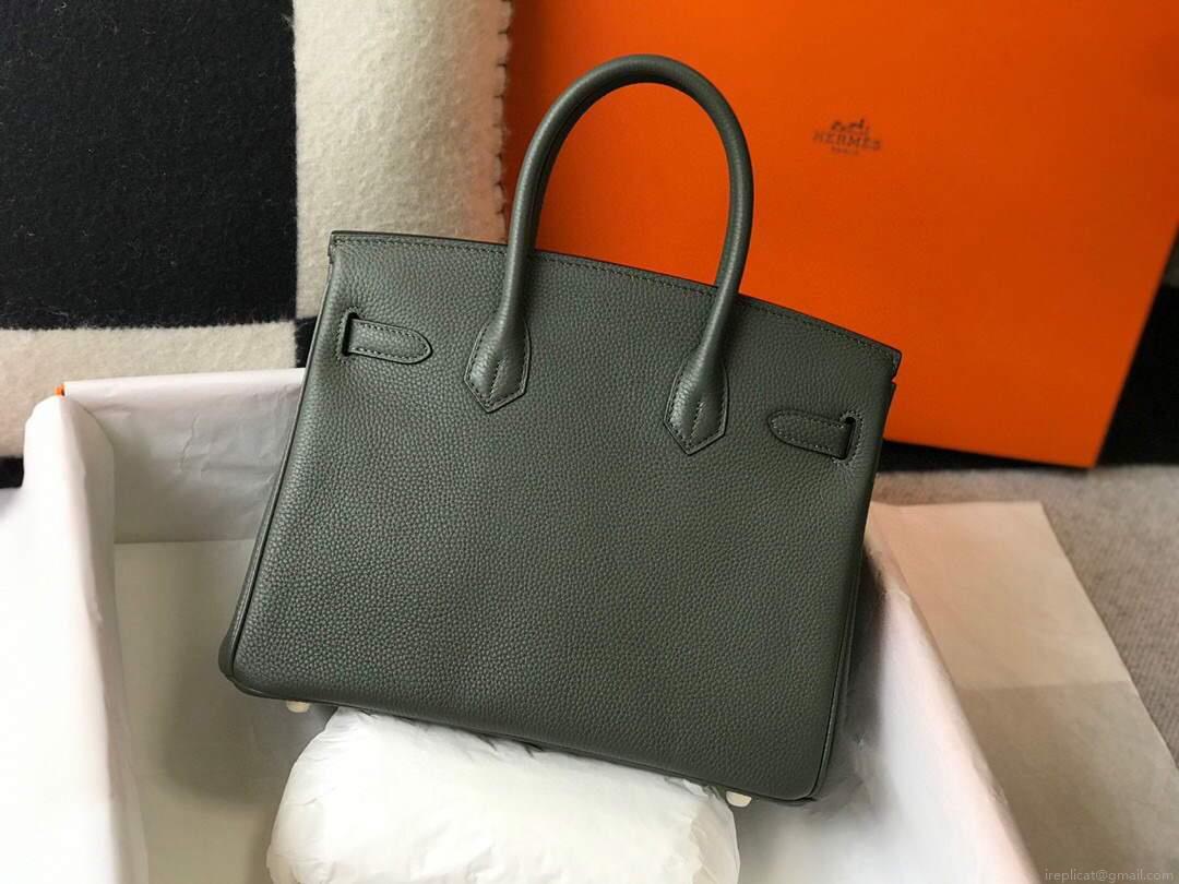 Hermes Birkin Designer Tote Bag Togo Leather 28337 Dark Green