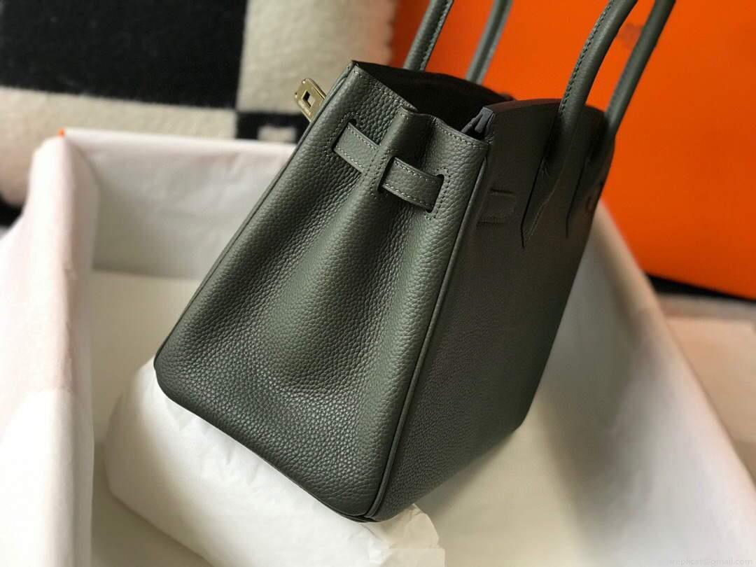 Hermes Birkin Designer Tote Bag Togo Leather 28337 Dark Green
