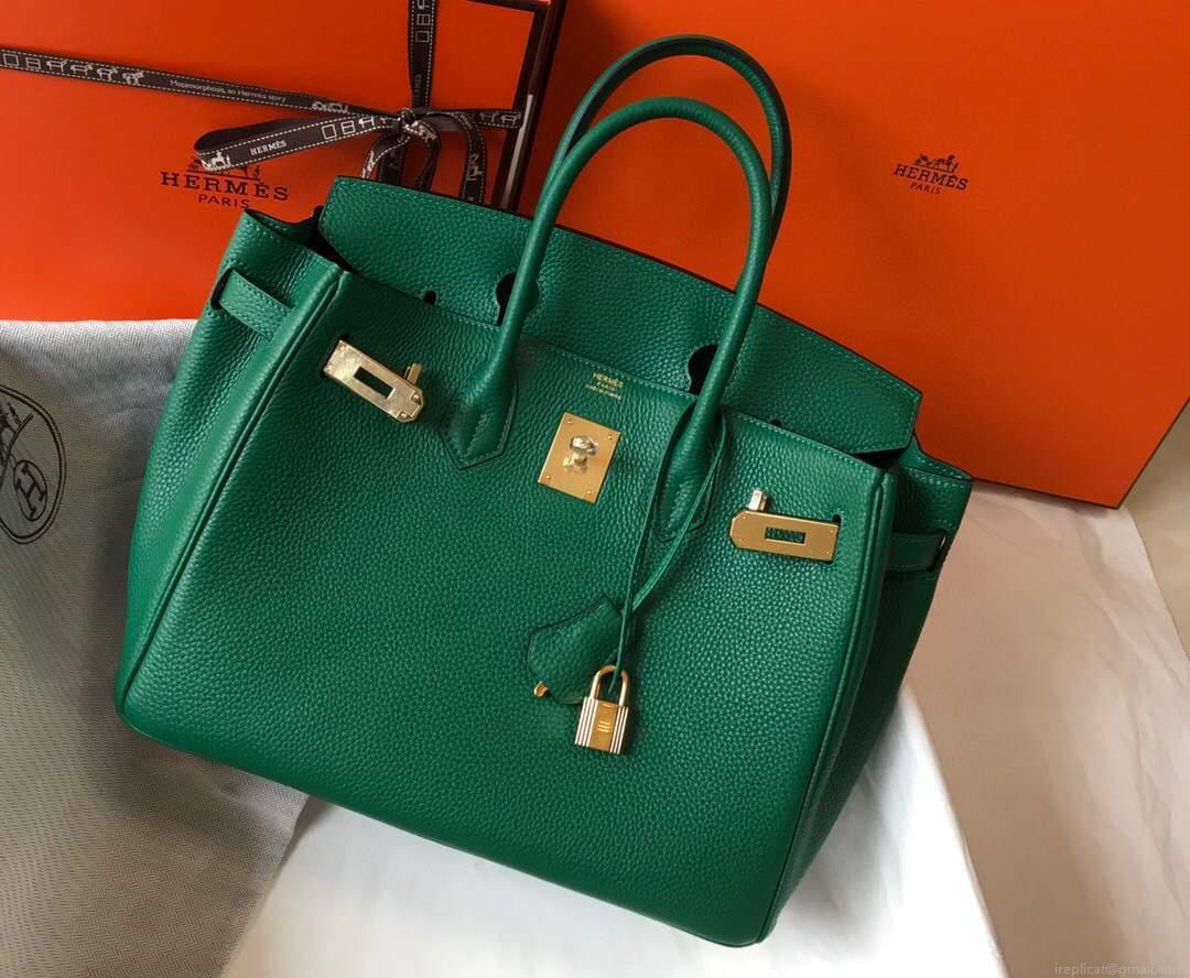 Hermes Birkin Designer Tote Bag Togo Leather 28339 Green