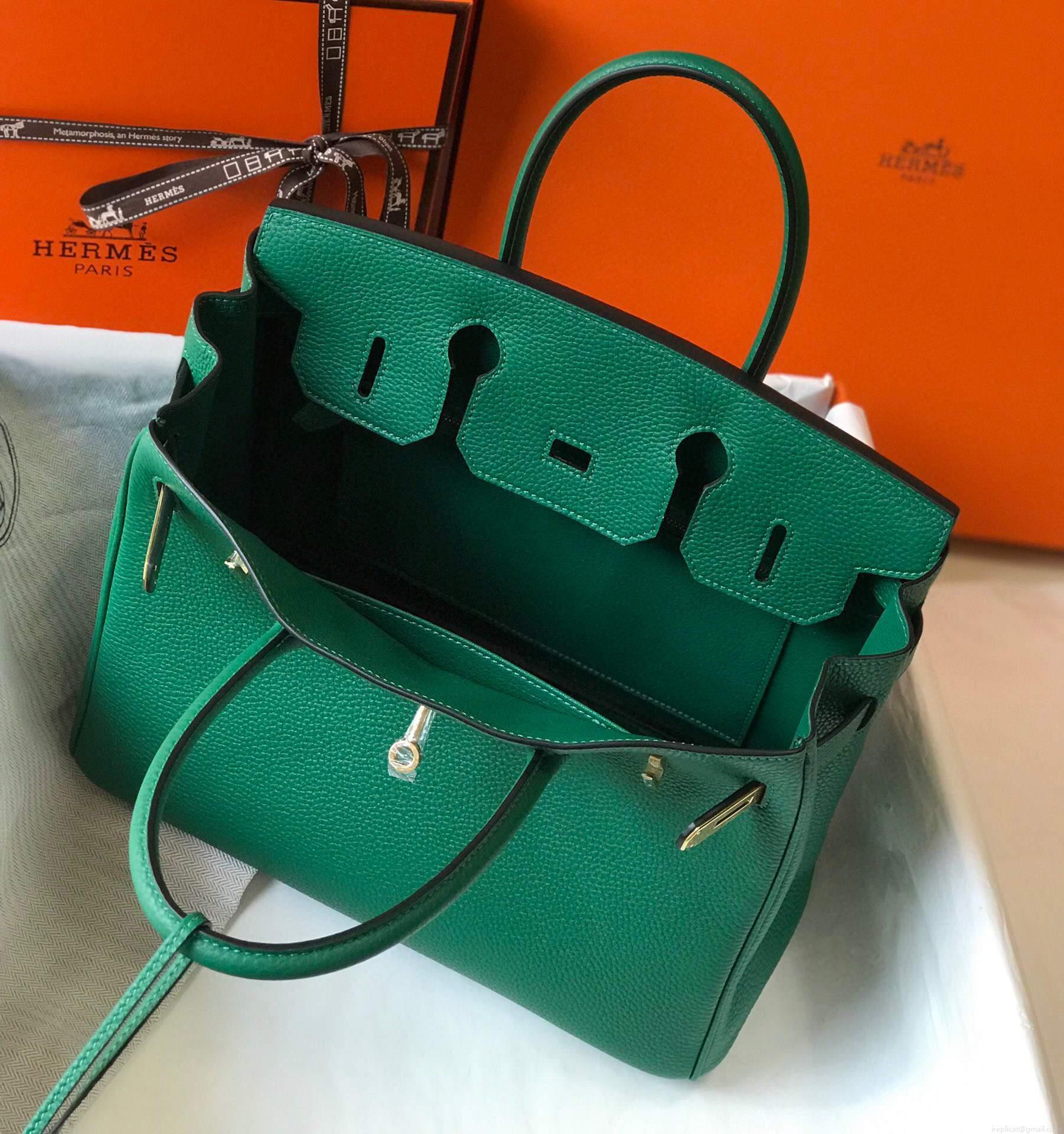 Hermes Birkin Designer Tote Bag Togo Leather 28339 Green