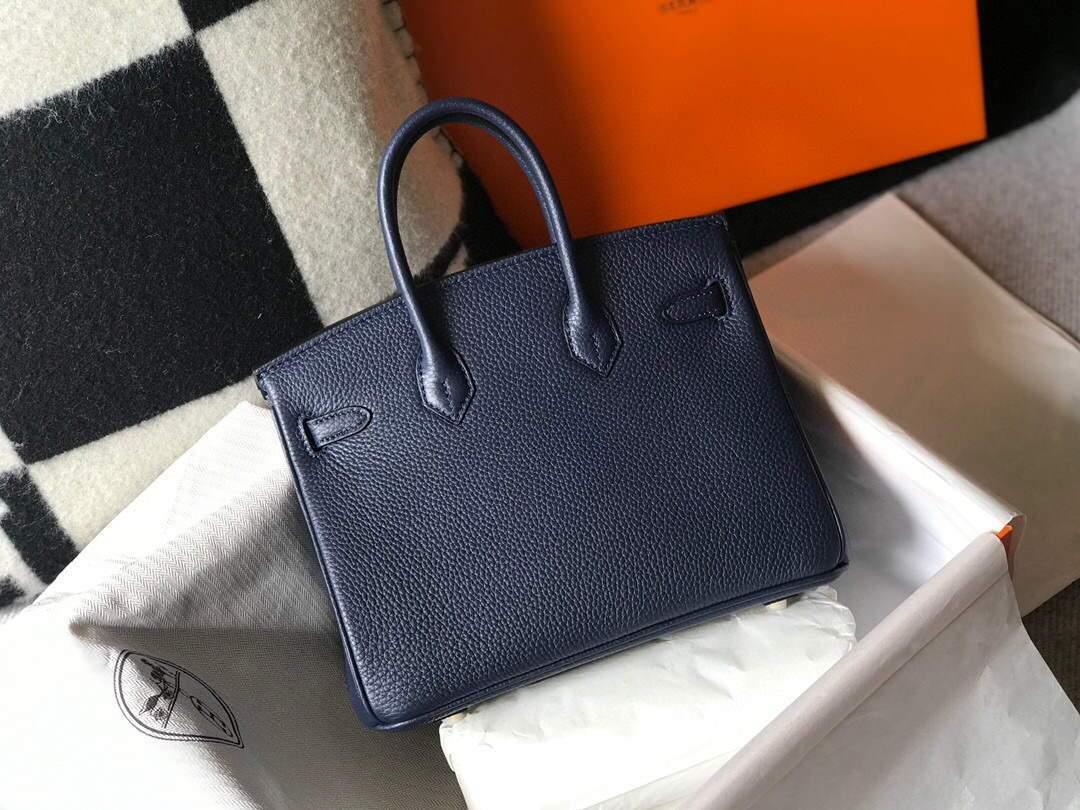 Hermes Birkin Designer Tote Bag Togo Leather 28341 Dark Blue