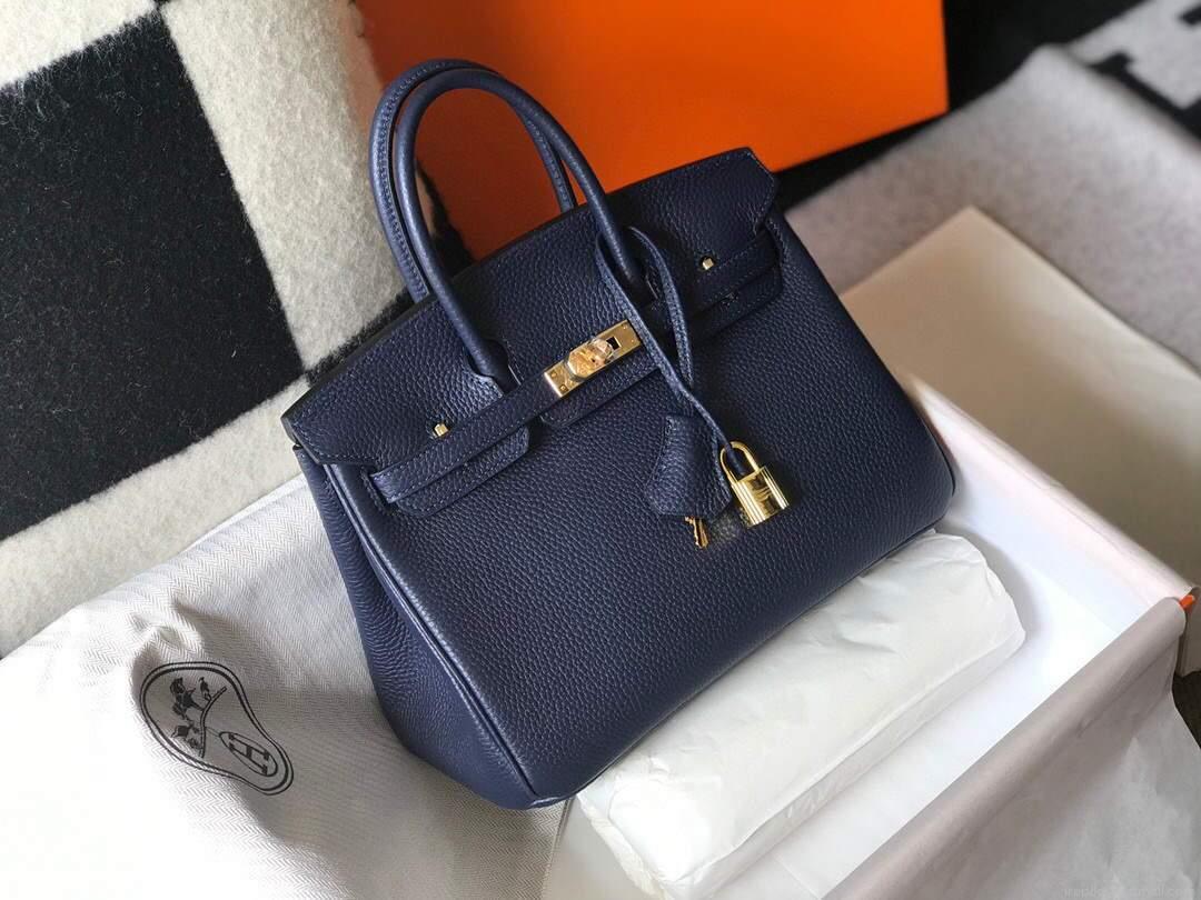 Hermes Birkin Designer Tote Bag Togo Leather 28341 Dark Blue