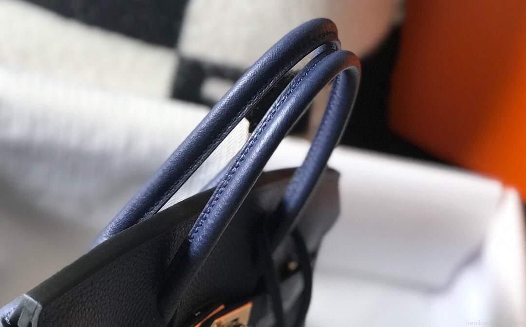 Hermes Birkin Designer Tote Bag Togo Leather 28341 Dark Blue