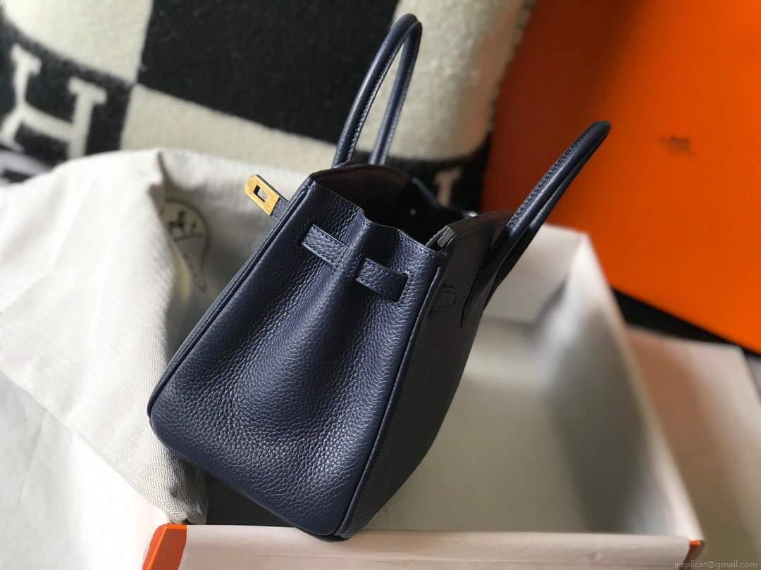Hermes Birkin Designer Tote Bag Togo Leather 28341 Dark Blue