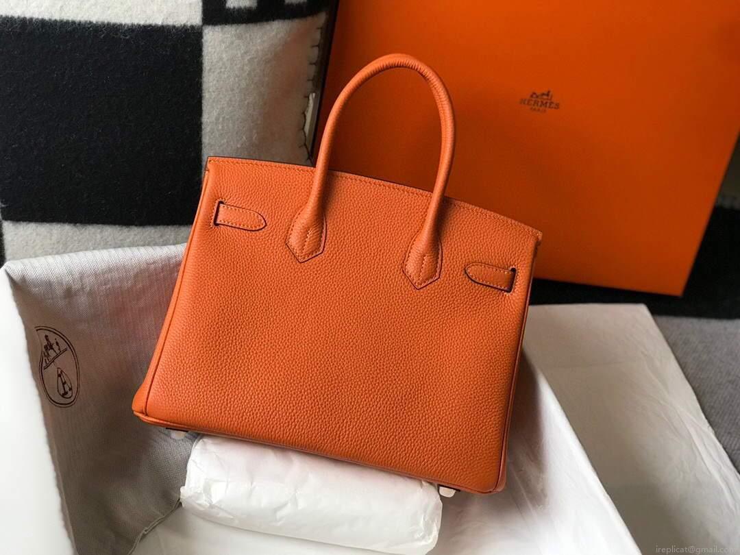 Hermes Birkin Designer Tote Bag Togo Leather 28342 Orange