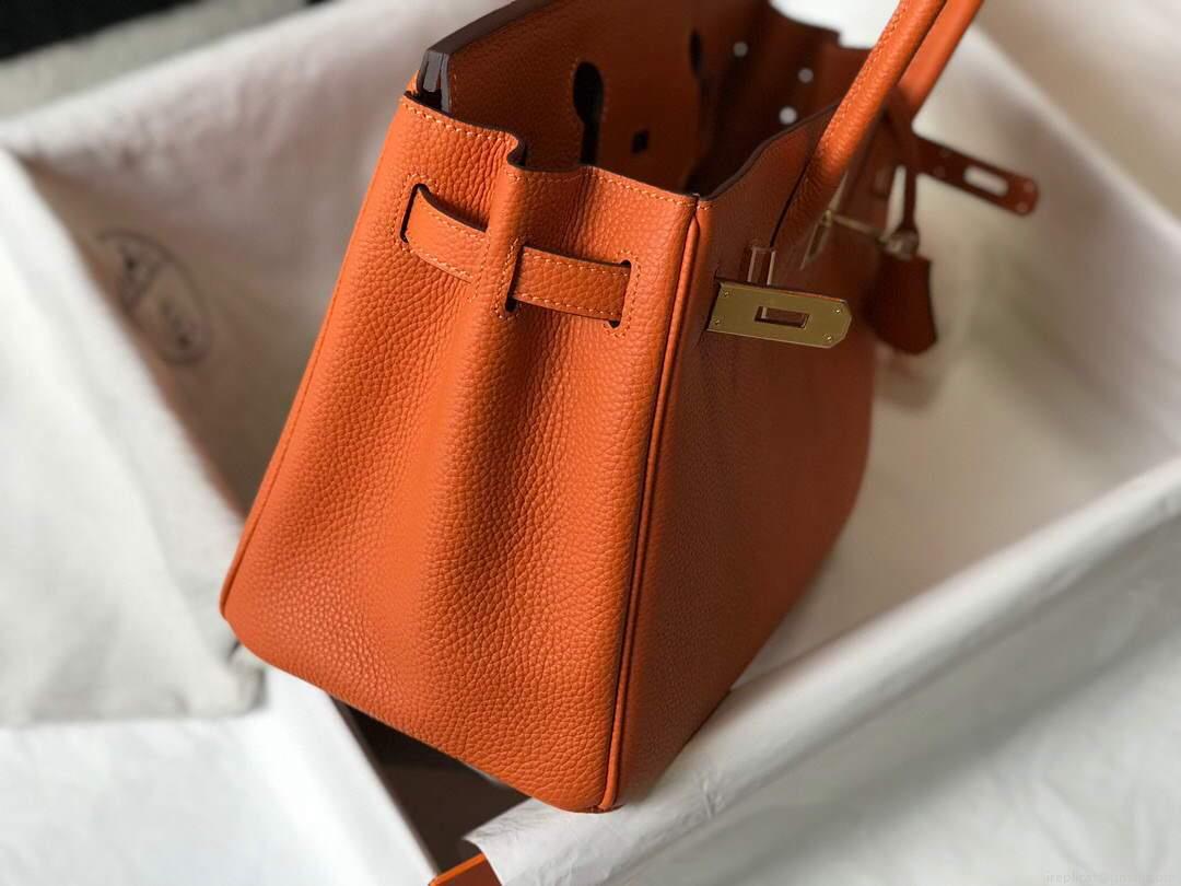 Hermes Birkin Designer Tote Bag Togo Leather 28342 Orange
