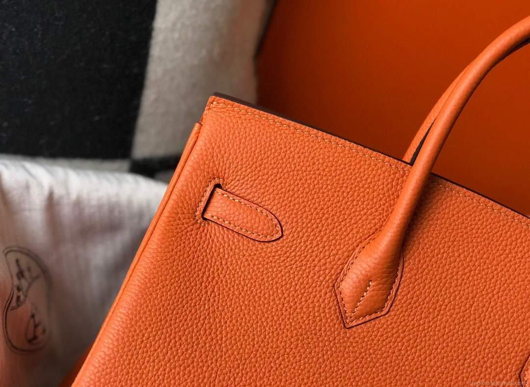 Hermes Birkin Designer Tote Bag Togo Leather 28342 Orange