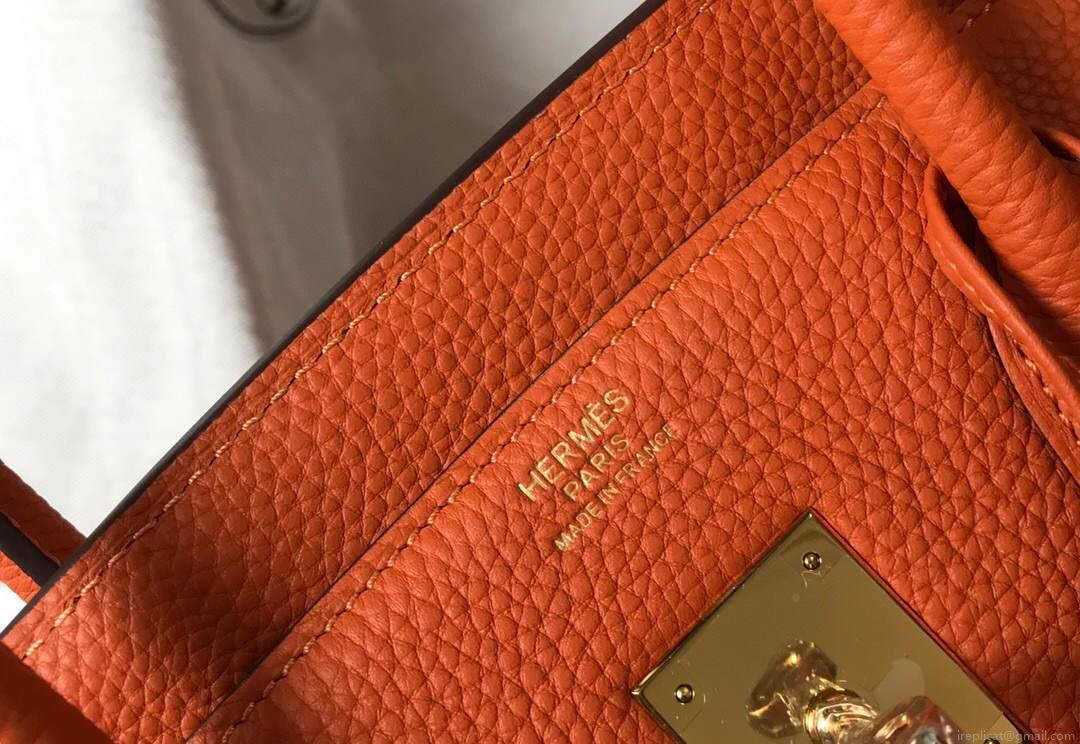 Hermes Birkin Designer Tote Bag Togo Leather 28342 Orange