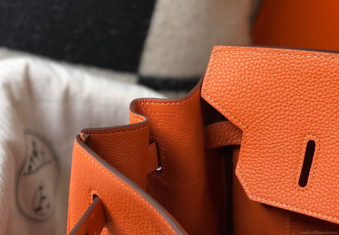 Hermes Birkin Designer Tote Bag Togo Leather 28342 Orange