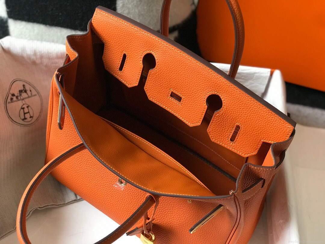Hermes Birkin Designer Tote Bag Togo Leather 28342 Orange