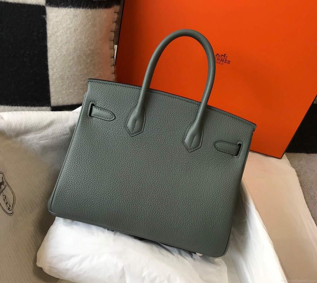 Hermes Birkin Designer Tote Bag Togo Leather 28346 Almond Green