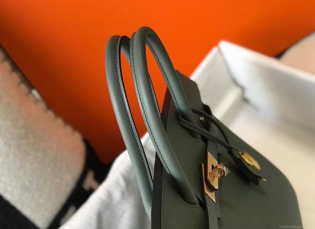 Hermes Birkin Designer Tote Bag Togo Leather 28346 Almond Green