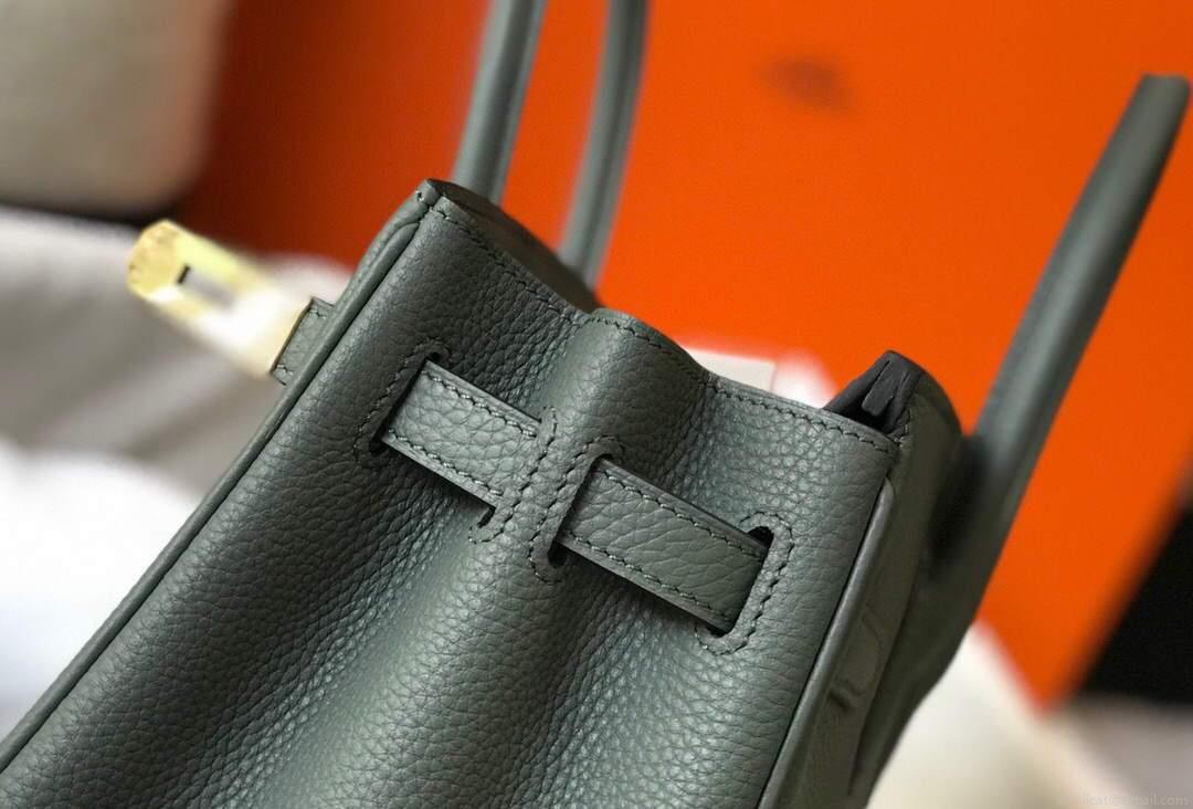 Hermes Birkin Designer Tote Bag Togo Leather 28346 Almond Green