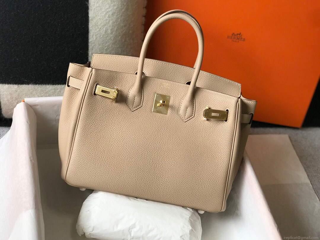 Hermes Birkin Designer Tote Bag Togo Leather 28347 Apricot