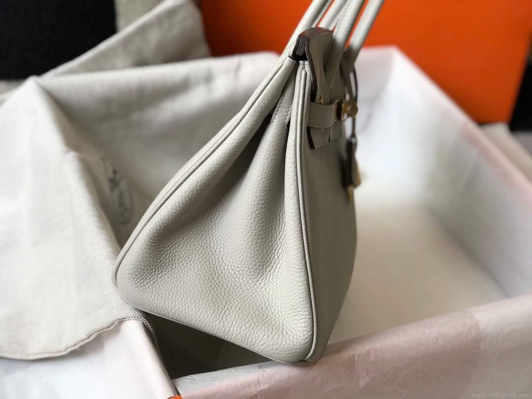 Hermes Birkin Designer Tote Bag Togo Leather 28348 White