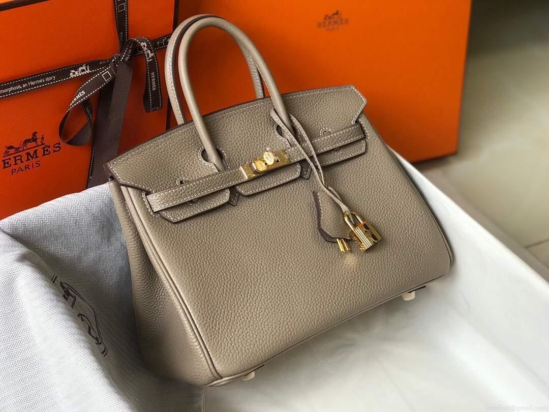 Hermes Birkin Handbags Designer Hermes Tote Bag Togo Leather 28332 Gray