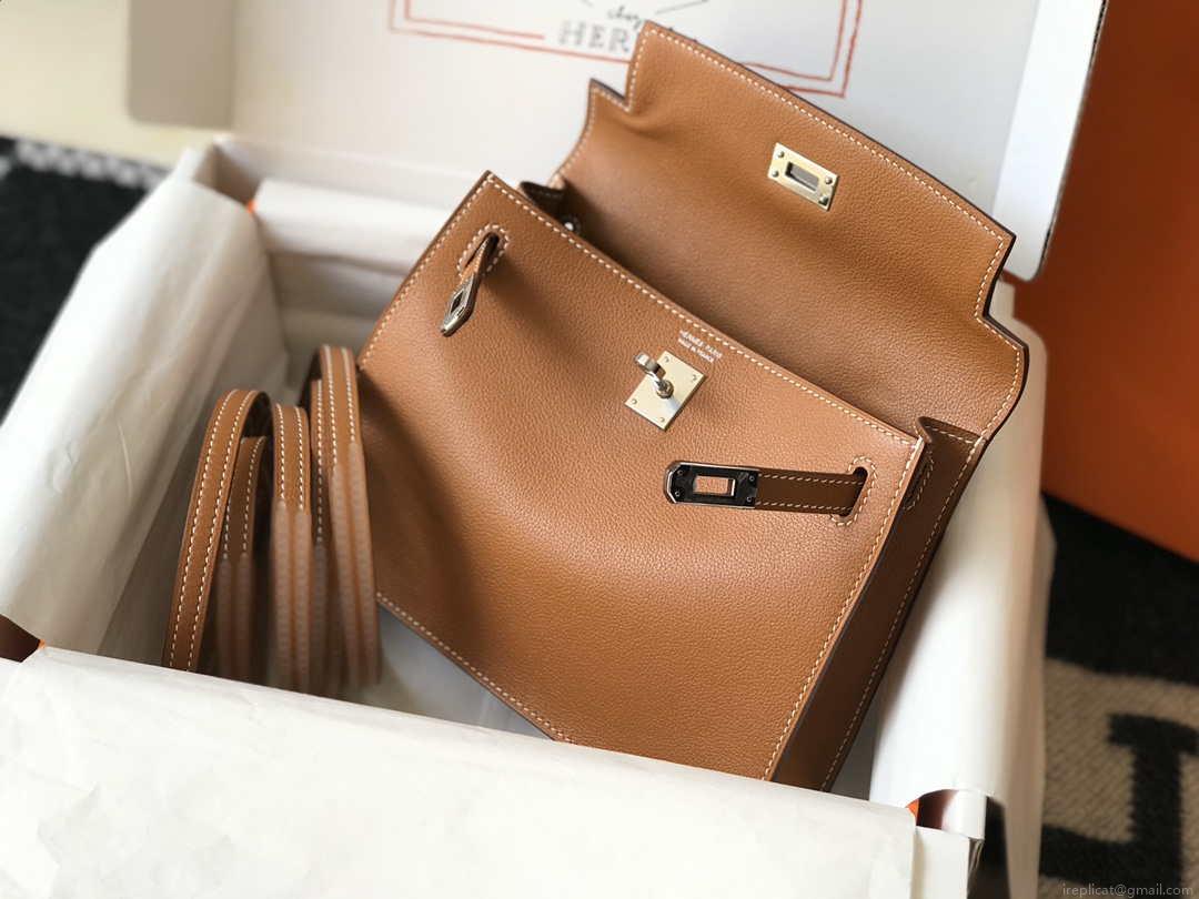 Hermes Kelly Danse 22cm Leather Bag 20353 Tan