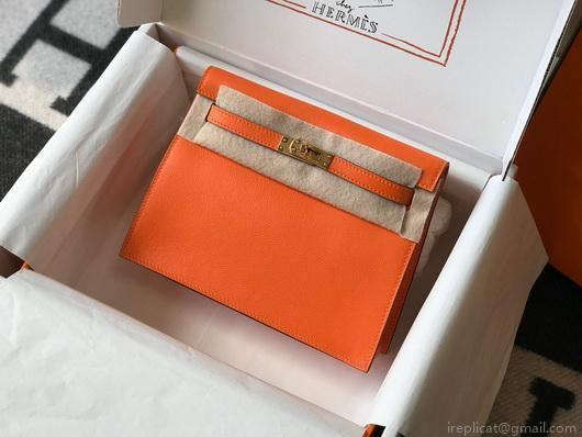 Hermes Kelly Danse 22cm Leather Bag 20355 Orange