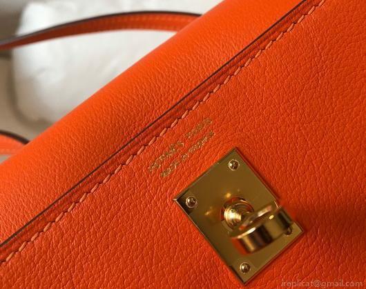 Hermes Kelly Danse 22cm Leather Bag 20355 Orange