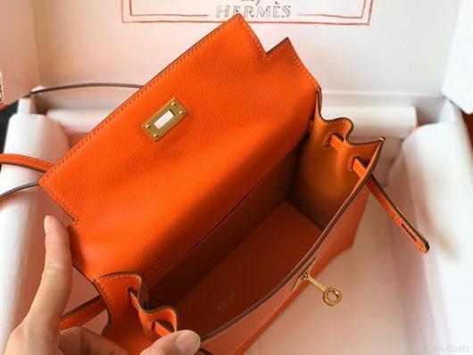 Hermes Kelly Danse 22cm Leather Bag 20355 Orange