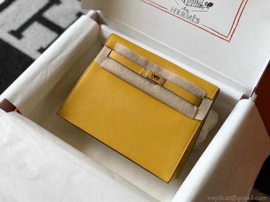 Hermes Kelly Danse 22cm Leather Bag 20357 Yellow