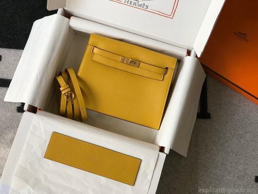 Hermes Kelly Danse 22cm Leather Bag 20357 Yellow