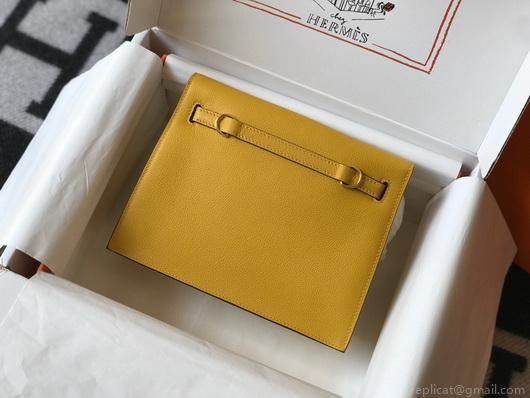 Hermes Kelly Danse 22cm Leather Bag 20357 Yellow