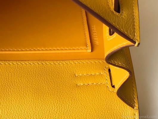Hermes Kelly Danse 22cm Leather Bag 20357 Yellow
