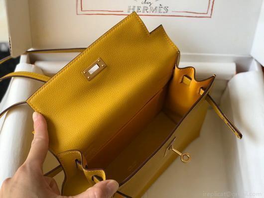 Hermes Kelly Danse 22cm Leather Bag 20357 Yellow