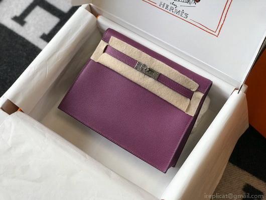 Hermes Kelly Danse 22cm Leather Bag 20358 Purple