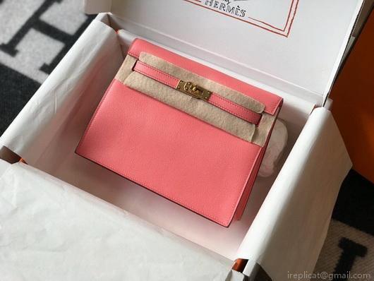 Hermes Kelly Danse 22cm Leather Bag 20359 Pink
