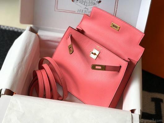 Hermes Kelly Danse 22cm Leather Bag 20359 Pink
