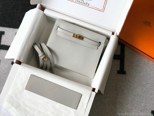 Hermes Kelly Danse 22cm Leather Bag 20360 Gray